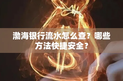 渤海银行流水怎么查?哪些方法快捷安全?