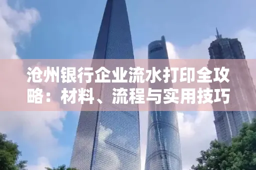 沧州银行企业流水打印全攻略:材料、流程与实用技巧
