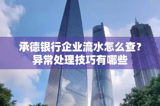 承德银行企业流水怎么查?异常处理技巧有哪些